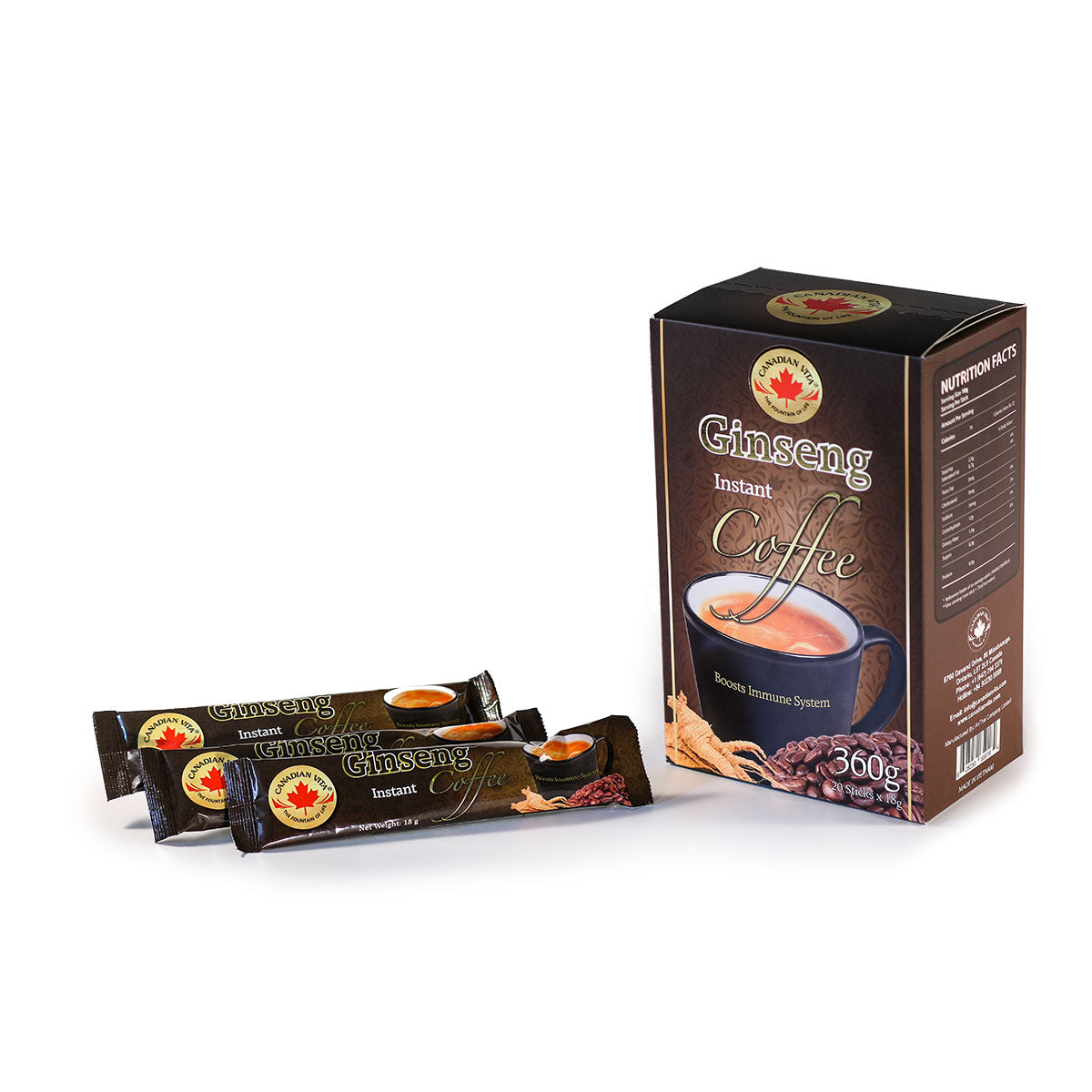 Canadian Vita Instant Ginseng Coffee (4 in 1) - 20 sticks